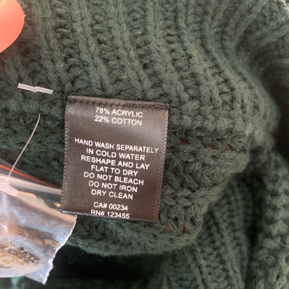 Design lab oversized sweater - poncho fits XL-3X - forest green - cotton blend - Picture 8 of 10